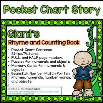 Preview of Giant's Rhyme and Counting Pocket Chart Story and Activities