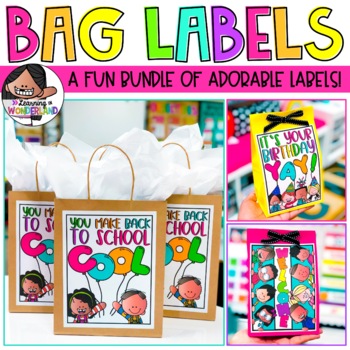 Preview of Gift Bag Labels Bundle | Includes Designs for 18 Occasions in 3 Size Options