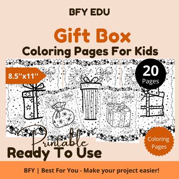 Preview of Gift Box*Coloring Pages For Kids 8.5x11 20 pages