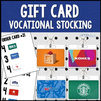Preview of Gift Card Stocking Practice & Work Task for Vocational Skills 100+ Gift Cards