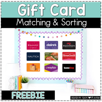 Preview of Gift Card Matching & Sorting File Folders | Work Tasks | FREEBIE