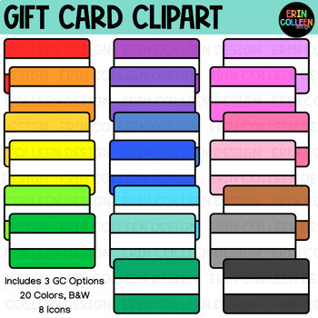 Gift Cards Clipart - Blank Templates - Play Money by Erin Colleen Design