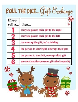 Christmas Dice Game Gift Exchange Rules Printable — TidyLady Printables