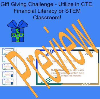 Preview of Gift Giving Financial Literacy Challenge with Digital Workbook- Great for April!