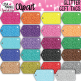 Gift Tag Clipart with Glitter