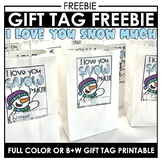 Gift Tag Freebie Winter Gift Tag | Parent Gift | I Love Yo