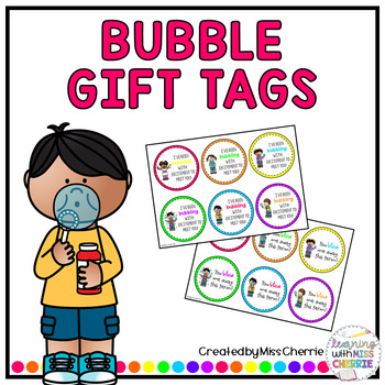 Preview of Bubble Gift Tags EDITABLE