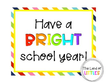Gift Tags: Have A Bright School Year! By The Land Of Littles 