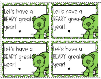 Preview of Gift Tags- Let’s have a BEARY great  year!