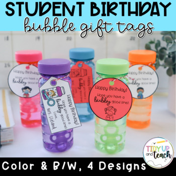 Gift Tags for Bubbles by Tidy Up and Teach | TPT