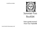 Gift for Students: Summer Fun Booklet