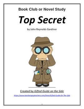 Preview of Gifted Book Club or Novel Unit: Top Secret by John Gardiner