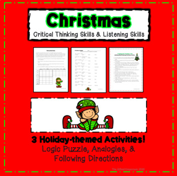 Preview of Gifted Distance Learning -Christmas Critical Thinking & Listening Skills