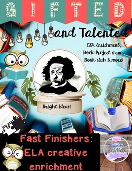 Preview of Gifted Fast Finishers: ELA Figurative Language, book:Menu,Club,Podcast Ad,&more!