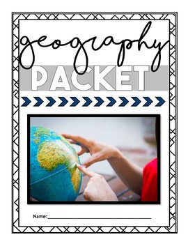 Preview of NO PREP Gifted Geography and Map Skills Packet