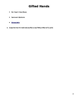 Gifted Hands Student worksheet by MLHamilton TPT