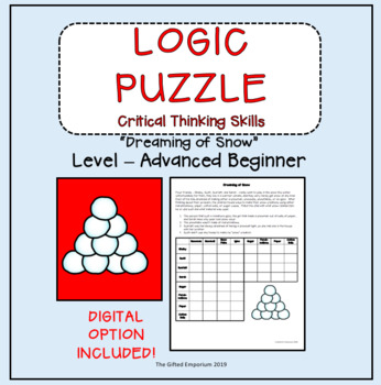Preview of Gifted & Talented-Critical Thinking Logic Puzzle - Dreaming of Snow + Digital