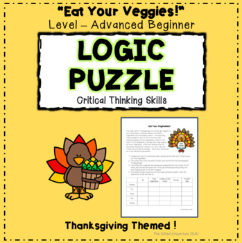 Preview of Gifted & Talented-Critical Thinking Logic Puzzle - Eat Your Veggies! - Digital