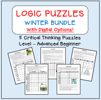 Preview of Gifted & Talented - Critical Thinking Logic Puzzles - Winter Bundle +digital