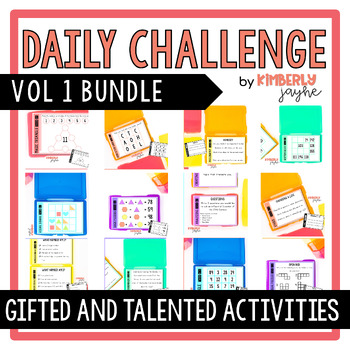 Preview of Gifted & Talented Daily Challenge Bundle - Vol 1 - Math & ELA Extension Tasks