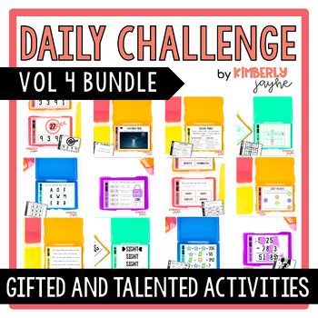 Preview of Gifted & Talented Daily Challenge Bundle - Vol 4 - Math & ELA Extension Tasks