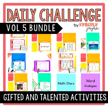 Preview of Gifted & Talented Daily Challenge Bundle - Vol 5 - Math & ELA Extension Tasks