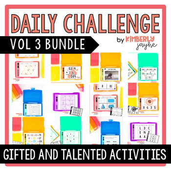 Preview of Gifted & Talented Daily Challenge Bundle - Vol 3 - Math & ELA Extension Tasks