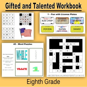 Preview of Gifted and Talented Activities - Eighth Grade