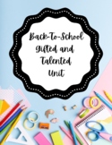 Gifted and Talented Back to School Unit