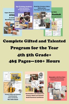 Preview of 4th 5th +more COMPLETE PROGRAM Bundle Gifted and Talented GATE 400 pages 46% off