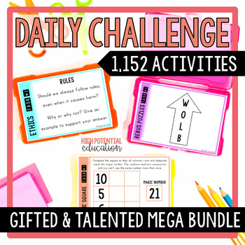 Preview of Gifted and Talented Daily Challenge MEGA Bundle Math & ELA Extension Tasks