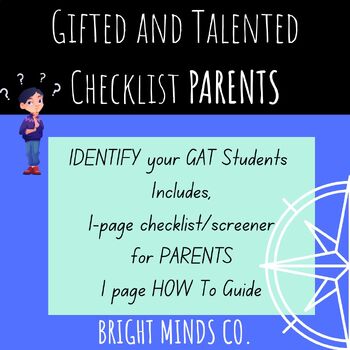 Preview of Gifted and Talented Identification Checklist PARENTS K-6