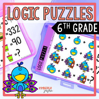 Preview of Gifted and Talented Math Activities Logic Puzzles 6th Grade Extension Task Cards