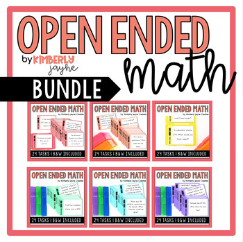 Preview of Gifted & Talented Open Ended Questions Bundle - Math Enrichment Task Cards