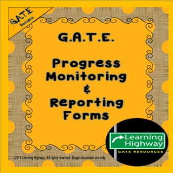 Preview of Gifted and Talented - Progress Monitoring & Reporting Forms