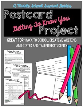 Preview of Gifted and Talented Activity - Postcard Creative Writing Project
