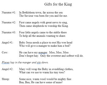 Preview of Gifts for the King Readers Theatre Christian Christmas Script