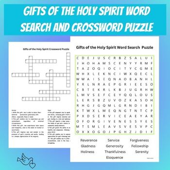 Gifts of the Holy Spirit Crossword and Word Search Puzzle by Enzo Mami