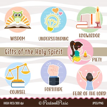Preview of Gifts of the Holy Spirit, Gifts of the Spirit clipart, Sunday school, Bible