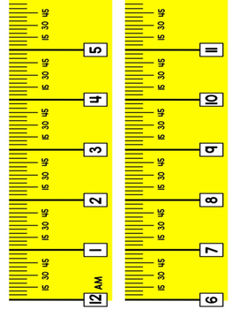 Gigantic Clock Face and Elapsed Time Strips: Different Sizes Included