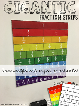 Preview of Gigantic Fraction Strips: Four Different Sizes