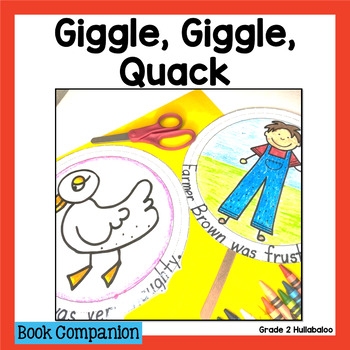 Preview of Giggle Giggle Quack Comprehension, Writing and Stick Puppets