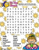 Giggly Games At The Beach Word Search Dry Erase Mat LOW PREP