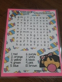 Giggly Games Bubble Gum Colors Word Search Dry Erase Mat LOW PREP