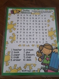 Giggly Games In the Classroom Word Search Dry Erase Mat LOW PREP