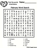 Giggly Games **FREE** February Word Search