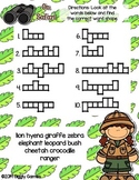 Giggly Games On Safari Word Shapes Dry Erase Mat LOW PREP
