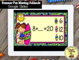 Giggly Games Summer Fun Missing Addends GOOGLE SLIDES | Di