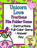Giggly Games Unicorn Love Fractions File Folder Game