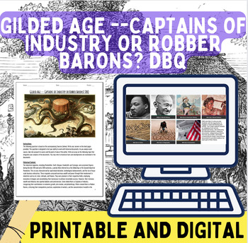 Preview of Gilded Age -- Captains of Industry or Robber Barons? DBQ / Gallery Walk